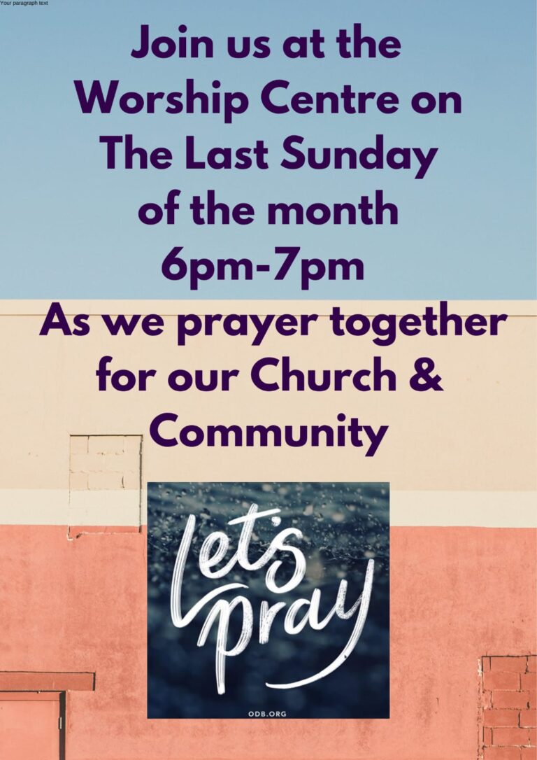 Lets Pray Sunday 26th Feb 6PM the Worship Center
