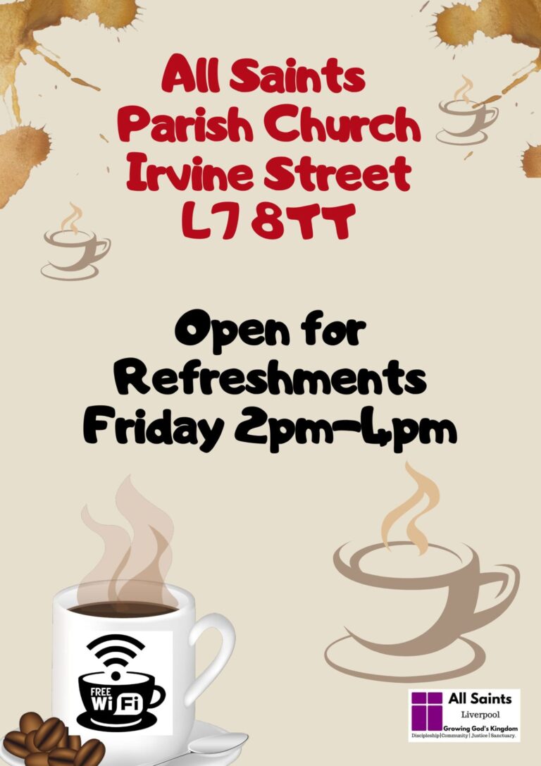 Friday 2pm till 4pm at the Parish Church
